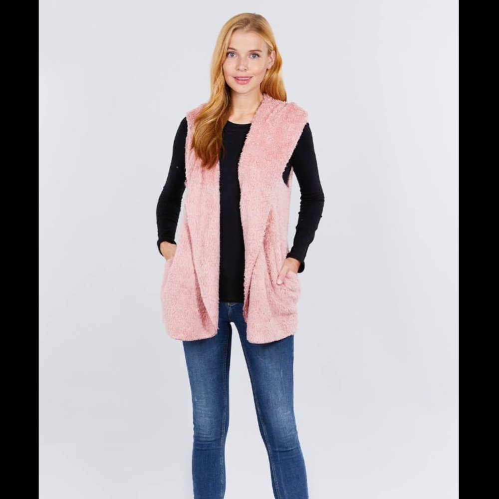 Fluffy Pink Vest